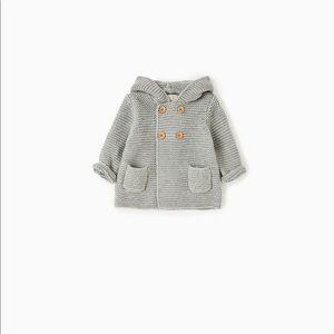 ZARA Mini Collection Hooded Knit Sweater